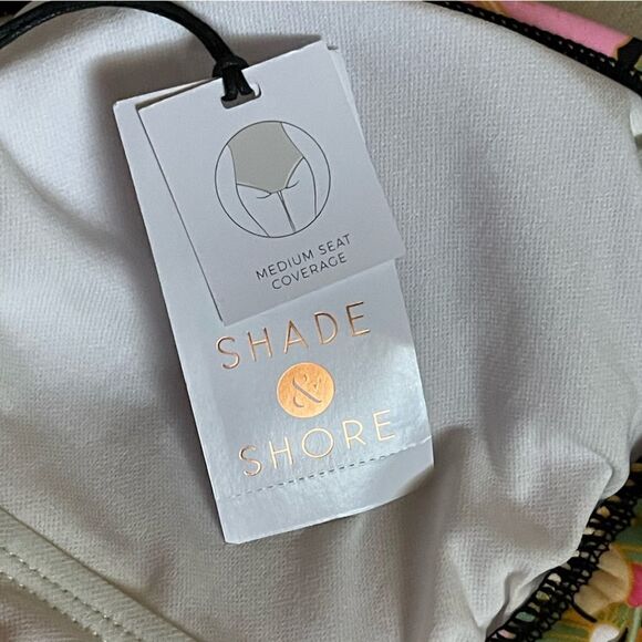 Shade&Shore Multi Floral Halter Keyhole Bandeau Tie Back One Piece Swimsuit NWT - Picture 16 of 16